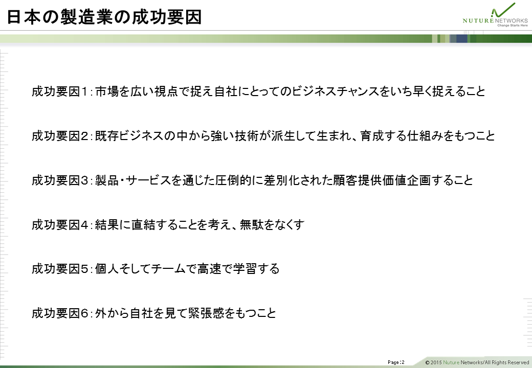 日本の製造業の成功要因